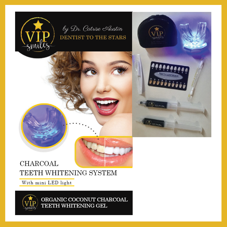 Charcoal Home Teeth Whitening Kit w/ LED Light Qty 10